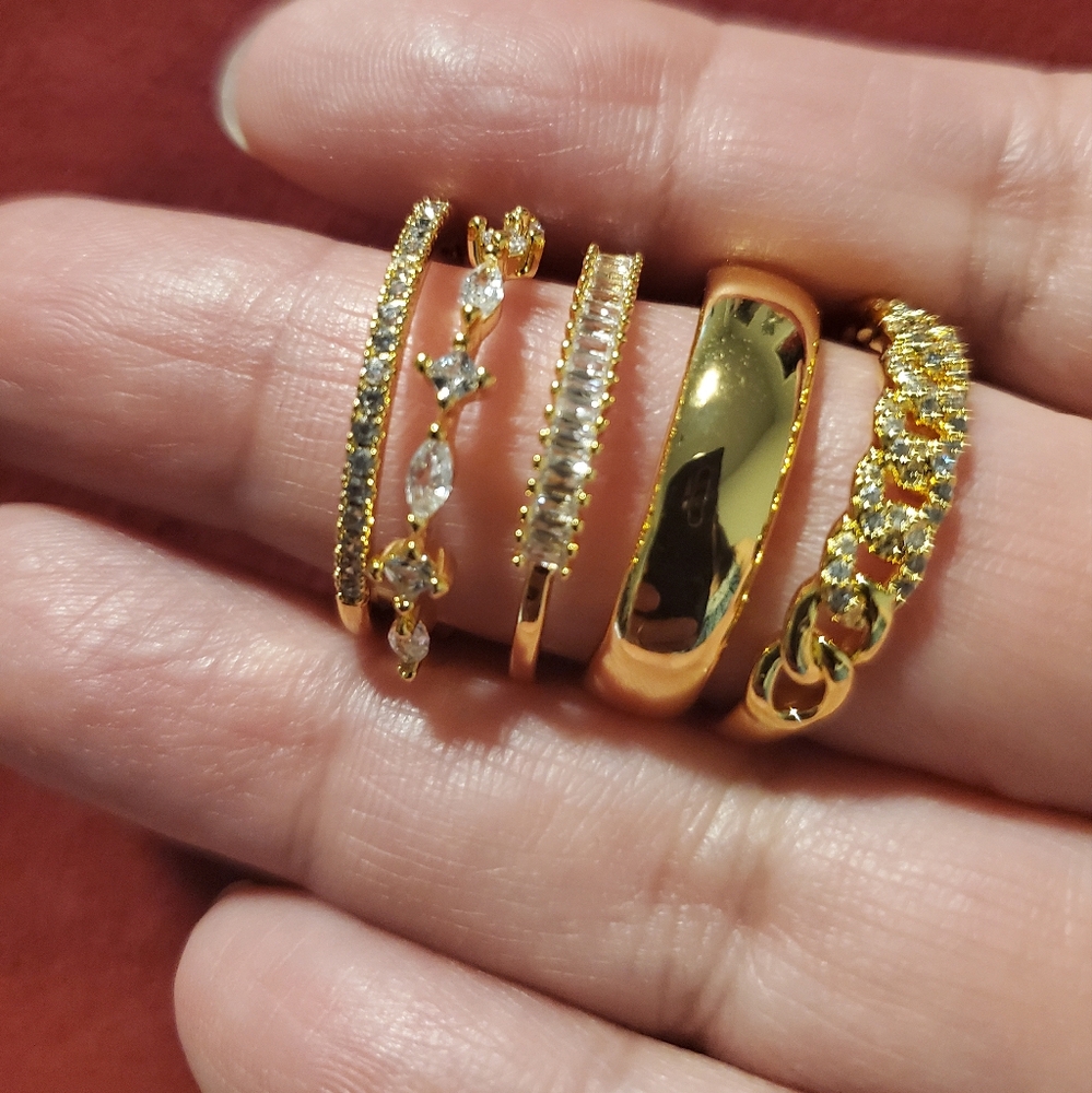Stacking Band Rings 5PC - Picture 7 of 15